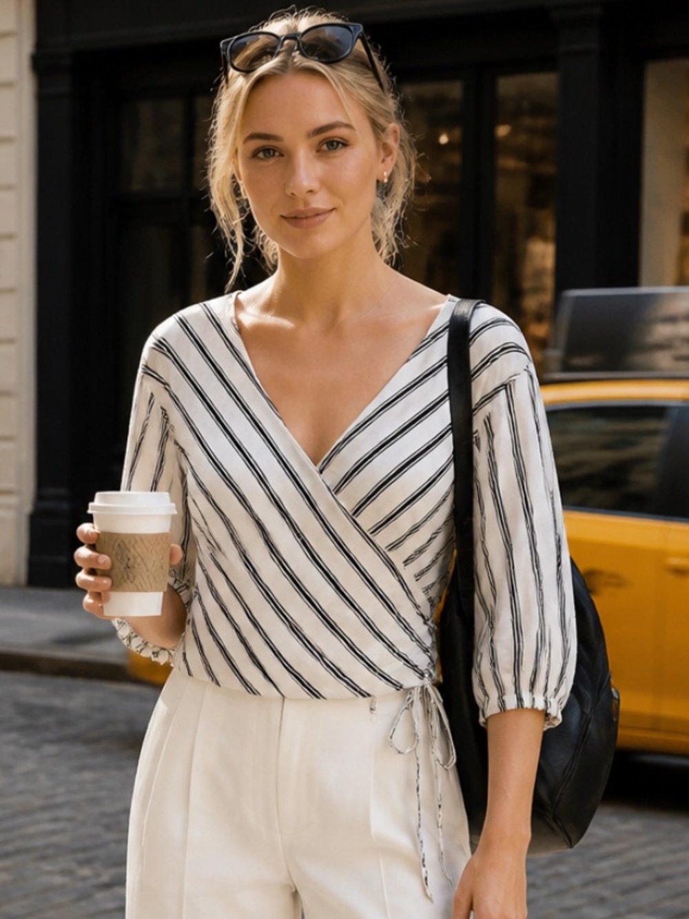 Black and white cotton top